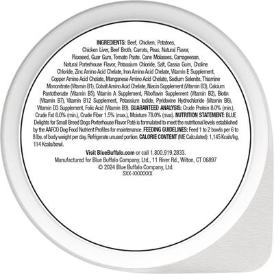 Show full view: Blue Buffalo Divine Delights Porterhouse Flavor Pate Dog Food Trays, 3.5-oz, case of 12 slide 3 of 12