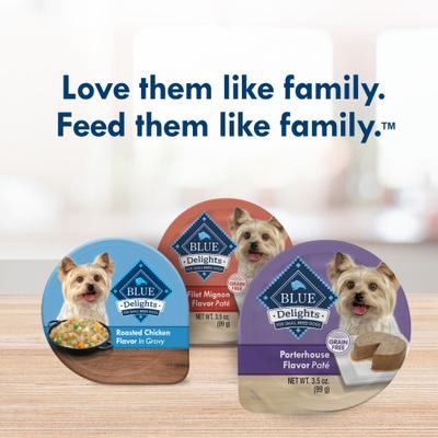 Show full view: Blue Buffalo Divine Delights Porterhouse Flavor Pate Dog Food Trays, 3.5-oz, case of 12 slide 10 of 12