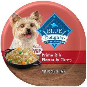 Blue Buffalo Divine Delights Prime Rib Flavor Hearty Gravy Dog Food Trays, 3.5-oz, case of 12