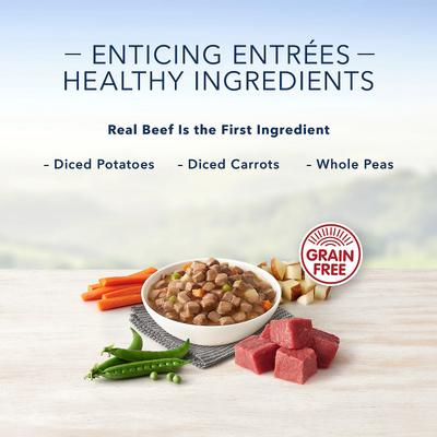 Show full view: Blue Buffalo Divine Delights Prime Rib Flavor Hearty Gravy Dog Food Trays, 3.5-oz tray, bundle of 24  slide 5 of 12