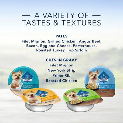Show full view: Blue Buffalo Divine Delights Prime Rib Flavor Hearty Gravy Dog Food Trays, 3.5-oz tray, bundle of 24  slide 9 of 12
