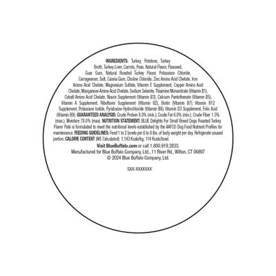 Show full view: Blue Buffalo Divine Delights Roasted Turkey Flavor Pate Dog Food Trays, 3.5-oz, case of 12 slide 3 of 12