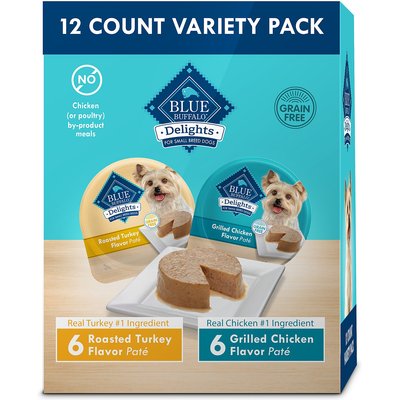 Blue Buffalo Blue Buffalo Divine Delights Roasted Turkey & Grilled Chicken Variety Dog Food Trays, 3.5-oz, pack of 12