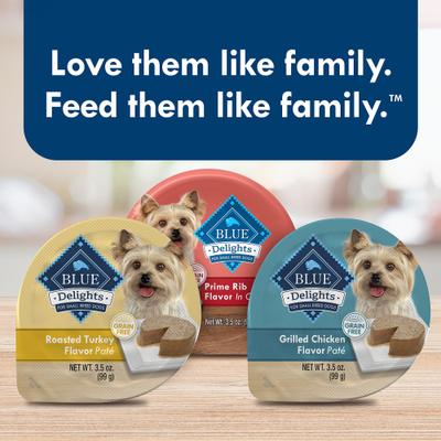 Show full view: Blue Buffalo Divine Delights Roasted Turkey & Grilled Chicken Variety Dog Food Trays, 3.5-oz, pack of 12 slide 9 of 11
