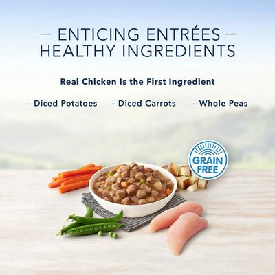 Show full view: Blue Buffalo Divine Delights Rotisserie Chicken Flavor in Hearty Gravy Small Breed Wet Dog Food, 3.5-oz tray, bundle of 24  slide 5 of 12