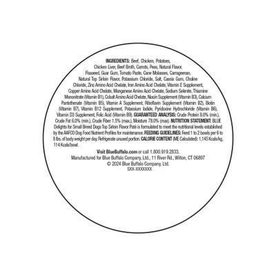 Show full view: Blue Buffalo Divine Delights Top Sirloin Flavor Pate Dog Food Trays, 3.5-oz, case of 12 slide 3 of 12