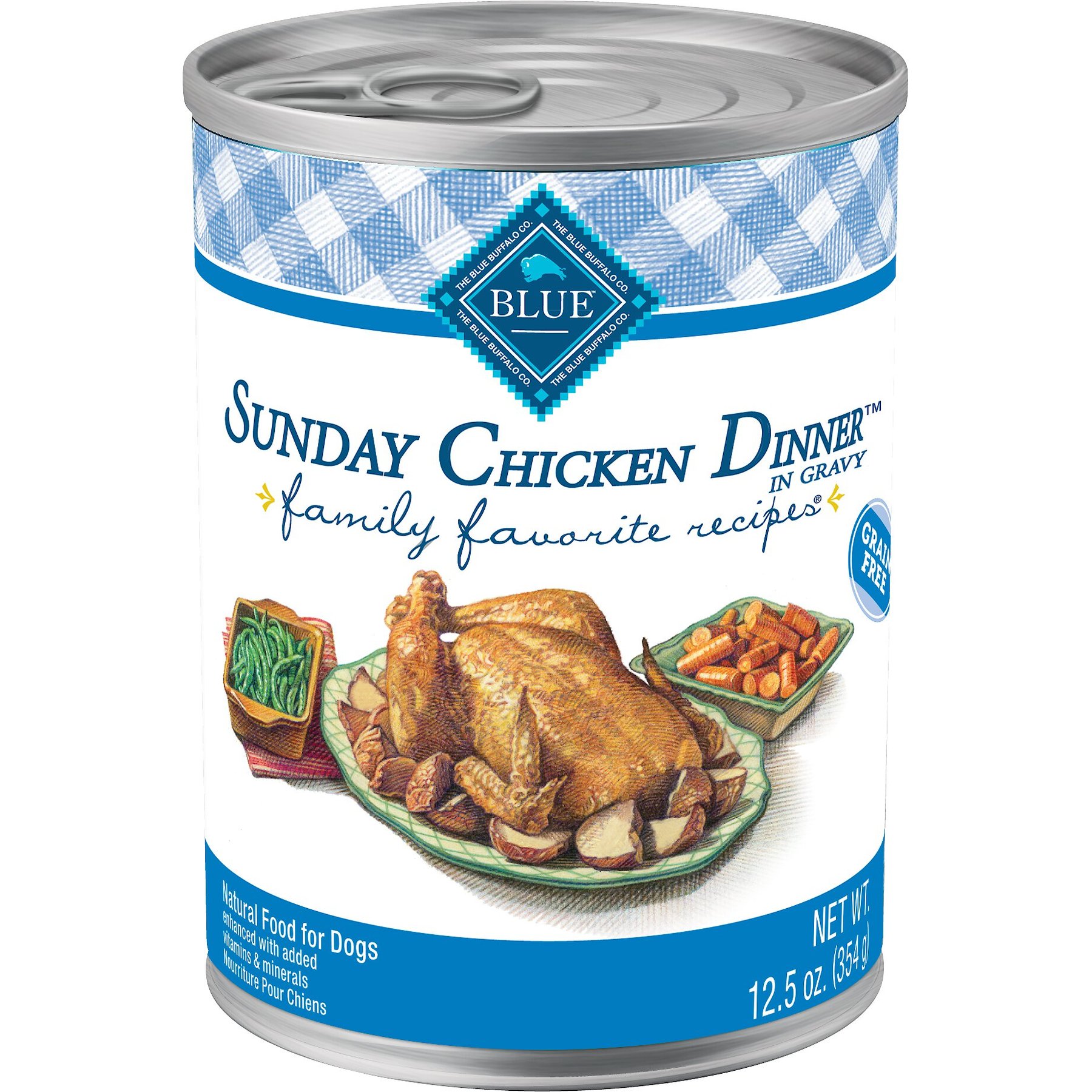 Blue Buffalo Family Favorite Grain-Free Recipes Sunday Chicken Dinner Canned Dog Food, 12.5-oz, case of 12