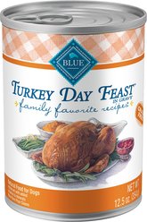 Blue Buffalo Family Favorite Grain-Free Recipes Turkey Day Feast Canned Dog Food, 12.5-oz, case of 12