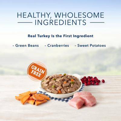 Show full view: Blue Buffalo Family Favorite Grain-Free Recipes Turkey Day Feast Canned Dog Food, 12.5-oz, case of 12 slide 5 of 10