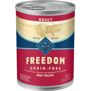 Blue Buffalo Freedom Adult Beef Recipe Grain-Free Canned Dog Food, 12.5-oz, case of 12
