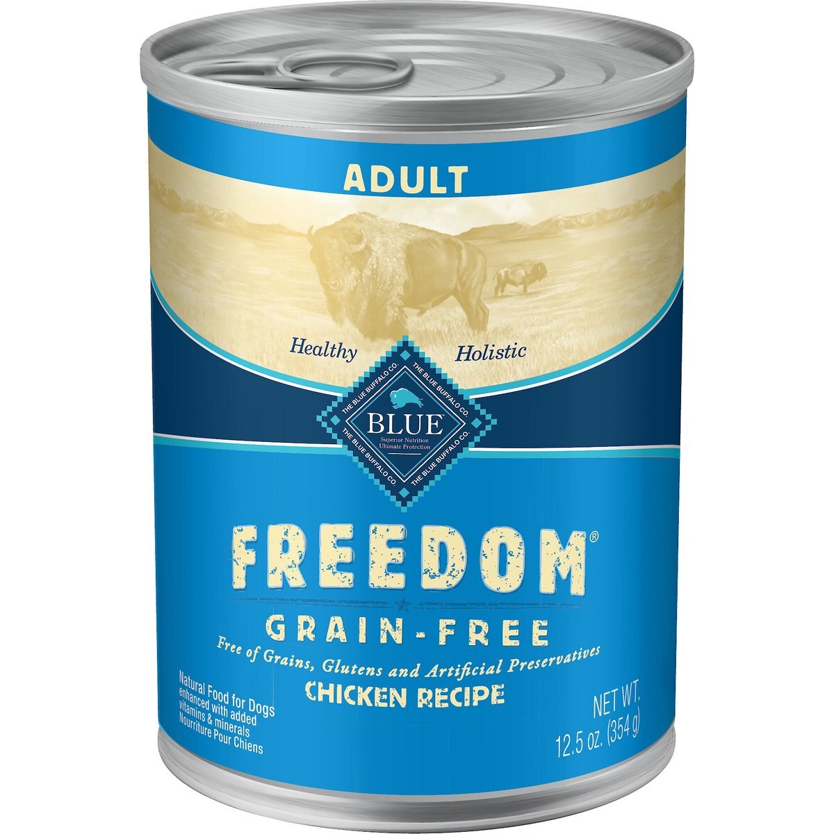 Blue Buffalo Freedom Adult Chicken Recipe Grain-Free Canned Dog Food, 12.5-oz can, bundle of 24