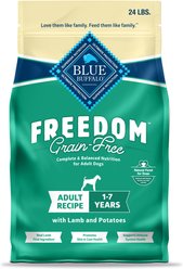 Blue Buffalo Freedom Adult Grain-Free Lamb & Potatoes Dry Dog Food, 24-lb bag