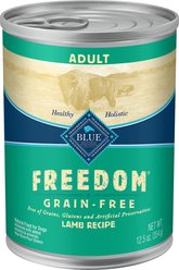 Blue Buffalo Freedom Adult Lamb Recipe Grain-Free Canned Dog Food, 12.5-oz, case of 12