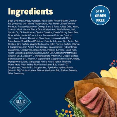 Show full view: Blue Buffalo Freedom Complete & Balanced Nutrition Adult Grain-Free Beef & Potatoes Dry Dog Food, 11-lb bag slide 5 of 11