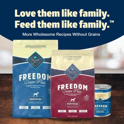 Show full view: Blue Buffalo Freedom Complete & Balanced Nutrition Adult Grain-Free Beef & Potatoes Dry Dog Food, 11-lb bag slide 9 of 11
