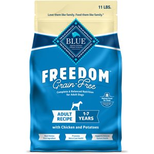 Blue Buffalo Freedom Complete & Balanced Nutrition Adult Grain-Free Chicken & Potatoes Dry Dog Food, 11-lb bag