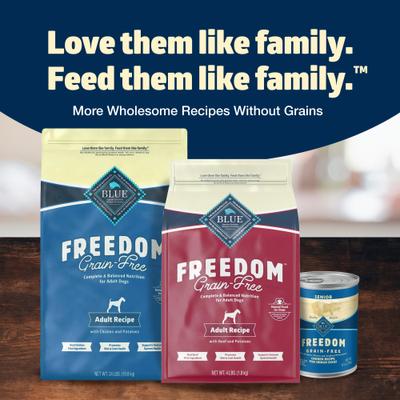 Show full view: Blue Buffalo Freedom Complete & Balanced Nutrition Adult Grain-Free Chicken & Potatoes Dry Dog Food, 24-lb bag slide 9 of 11