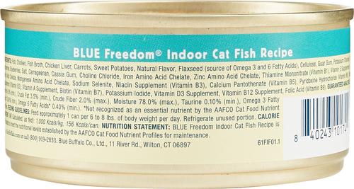 Show full view: Blue Buffalo Freedom Indoor Adult Chicken Recipe + Fish Recipe Canned Cat Food slide 6 of 7