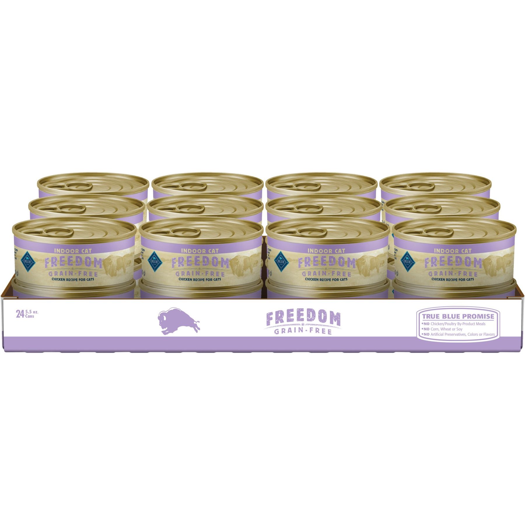 Blue Buffalo Freedom Chicken Indoor Canned Cat Food, 5.5-oz, 24 ct