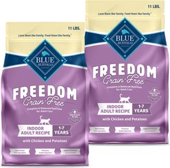 Blue Buffalo Freedom Indoor Adult Chicken Recipe Grain-Free Dry Cat Food, 22-lb bundle