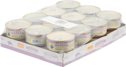 Show full view: Blue Buffalo Freedom Indoor Flaked Chicken Recipe Grain-Free Canned Cat Food, 5.5-oz, case of 24 slide 3 of 9