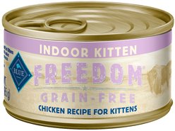 Blue Buffalo Freedom Indoor Kitten Chicken Recipe Grain-Free Canned Cat Food, 3-oz, case of 24
