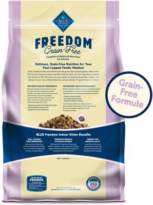 Show full view: Blue Buffalo Freedom Indoor Kitten Chicken Recipe Grain-Free Dry Cat Food, 5-lb bag slide 3 of 12