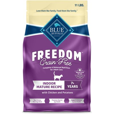 Blue Buffalo Blue Buffalo Freedom Chicken Recipe Indoor Mature Cat Food, 11-lb