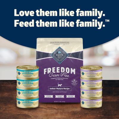 Show full view: Blue Buffalo Freedom Indoor Mature Chicken Recipe Grain-Free Dry Cat Food, 11-lb bag slide 10 of 12