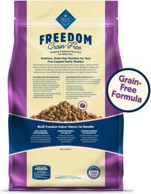 Show full view: Blue Buffalo Freedom Indoor Mature Chicken Recipe Grain-Free Dry Cat Food, 11-lb bag slide 3 of 12