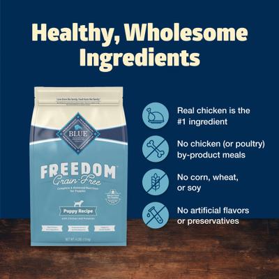 Show full view: Blue Buffalo Freedom Puppy Grain-Free Chicken & Potatoes Dry Dog Food, 11-lb bag slide 6 of 11