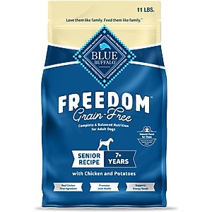 Blue Buffalo Freedom Senior Grain-Free Chicken & Potatoes Dry Dog Food, 11-lb bag
