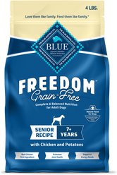 Blue Buffalo Freedom Senior Grain-Free Chicken & Potatoes Dry Dog Food, 4-lb bag