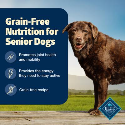 Show full view: Blue Buffalo Freedom Senior Grain-Free Chicken & Potatoes Dry Dog Food, 4-lb bag slide 3 of 11