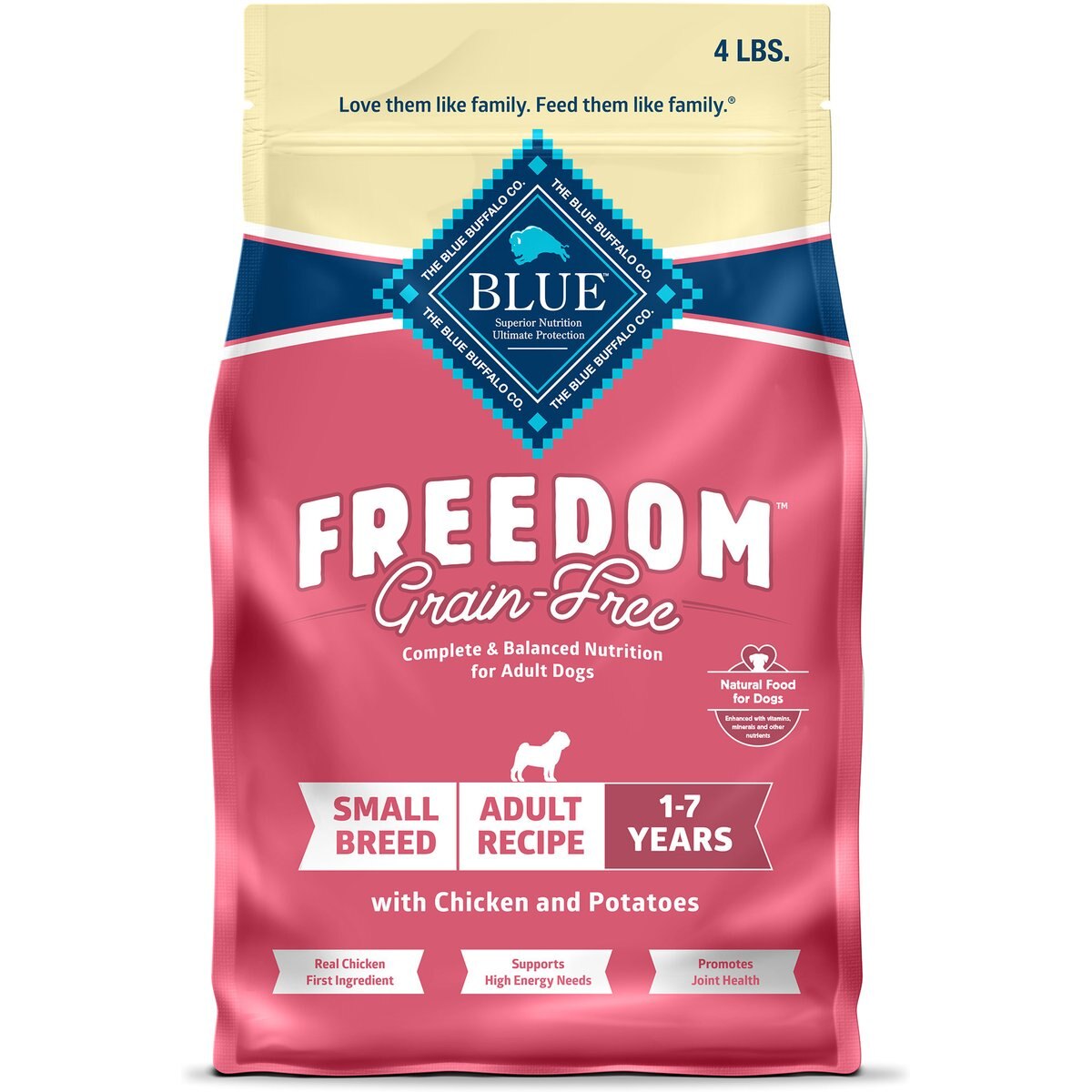 Blue Buffalo Freedom Chicken Recipe Small Breed Dry Dog Food, 4 lb