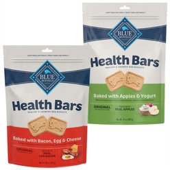 Blue Buffalo Health Bars Baked Bacon, Egg & Cheese + Apples & Yogurt Dog Treats