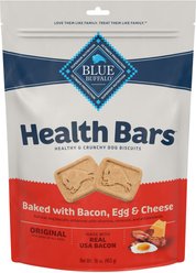 Blue Buffalo Health Bars Baked Bacon, Egg & Cheese + Apples & Yogurt Dog Treats slide 2 of 9