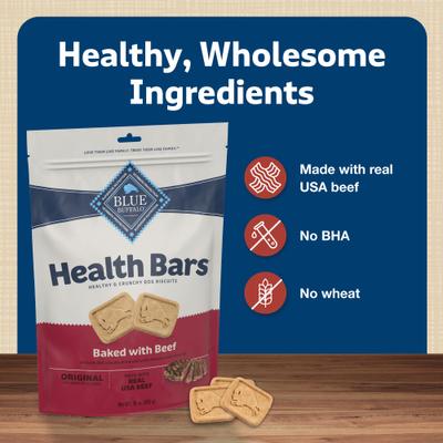 Show full view: Blue Buffalo Health Bars Baked Beef Dog Treats, 1-lb bag slide 8 of 11