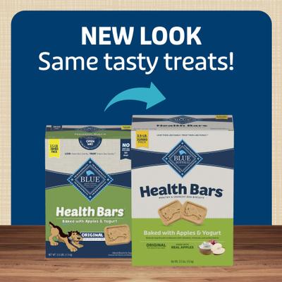 Show full view: Blue Buffalo Health Bars Baked with Apples & Yogurt Dog Treats, 3.5-lb box, bundle of 2 slide 3 of 11