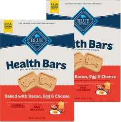 Blue Buffalo Health Bars Baked with Bacon, Egg & Cheese Dog Treats, 3.5-lb box, bundle of 2
