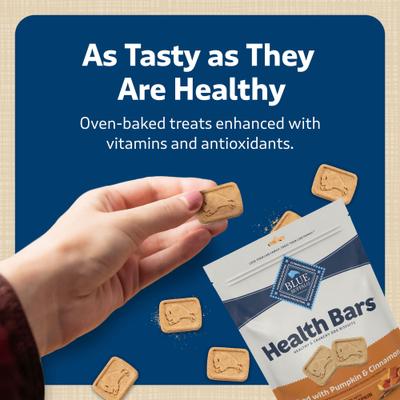 Show full view: Blue Buffalo Health Bars Baked with Pumpkin & Cinnamon Dog Treats, 1-lb bag slide 7 of 12