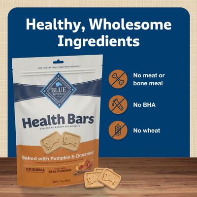 Show full view: Blue Buffalo Health Bars Baked with Pumpkin & Cinnamon Dog Treats, 1-lb bag slide 8 of 12