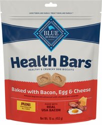 Blue Buffalo Health Bars Bacon, Egg & Cheese Mini Dog Treats, 1-lb bag slide 1 of 9