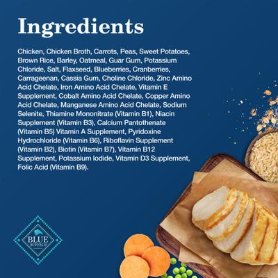 Show full view: Blue Buffalo Homestyle Recipe Chicken Dinner with Garden Vegetables & Brown Rice Canned Dog Food, 12.5-oz, case of 12 slide 6 of 12