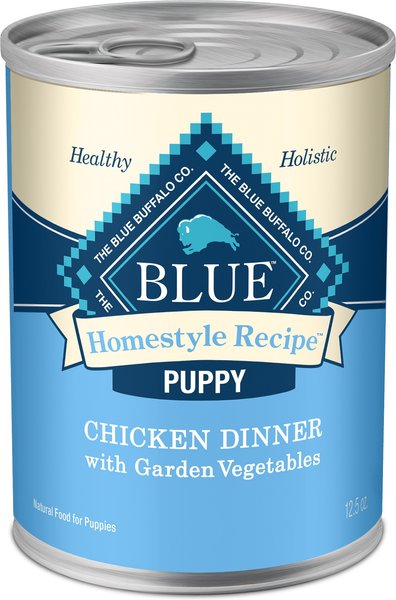 Blue Buffalo Homestyle Puppy Chicken Dinner with Garden Vegetables and Brown Rice Recipe Canned Dog Food