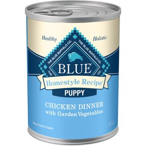 Blue Buffalo Homestyle Recipe Chicken Dinner with Garden Vegetables & Brown Rice Puppy Canned Dog Food, 12.5-oz, case of 12