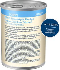 Blue Buffalo Homestyle Recipe Chicken Dinner with Garden Vegetables & Brown Rice Puppy Canned Dog Food, 12.5-oz, case of 12 slide 2 of 9