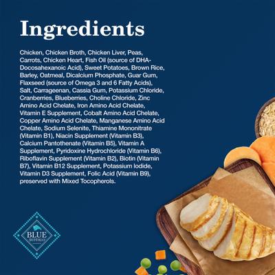 Show full view: Blue Buffalo Homestyle Recipe Chicken Dinner with Garden Vegetables & Brown Rice Puppy Canned Dog Food, 12.5-oz, case of 12 slide 6 of 12