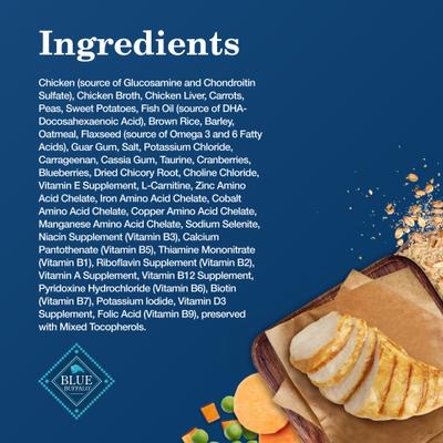 Show full view: Blue Buffalo Homestyle Recipe Chicken Dinner with Garden Vegetables Senior Wet Dog Food, 12.5-oz, case of 12 slide 5 of 11