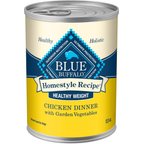 Blue Buffalo Homestyle Recipe Healthy Weight Chicken Dinner with Garden Vegetables & Brown Rice Canned Dog Food, 12.5-oz, case of 12